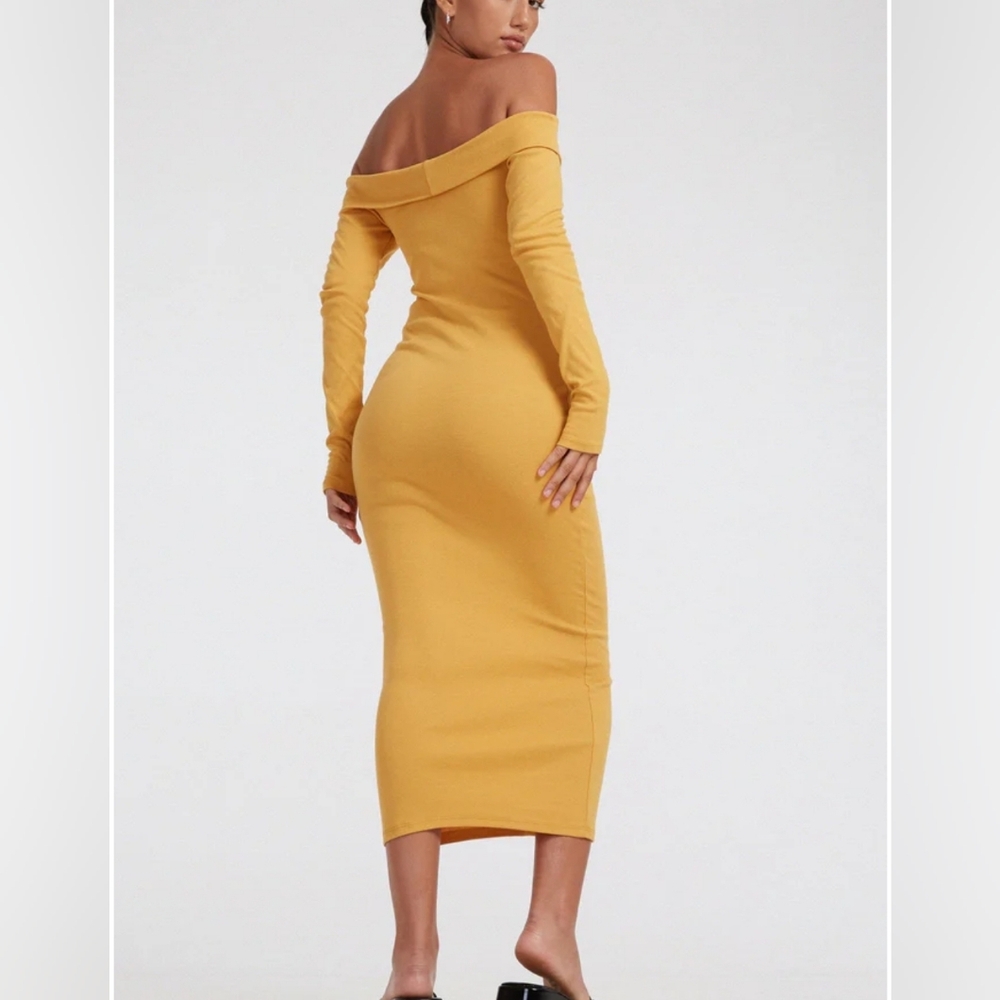 Motel Rocks Shiloh Rib Yellow Dress - Picture 2 of 4